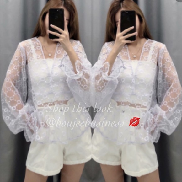 ZARA BNWT Embroidered Semi-Sheer Blouse - Picture 5 of 8